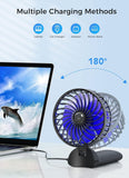 Load image into Gallery viewer, Mini Handheld Fan, Portable Rechargeable Fans, Quiet 4 Speed, 2in1 Battery Operated USB Desk Fan, Small Folding Stand Electric Fan for Travel Outdoor Home Office Makeup, Gift for Women