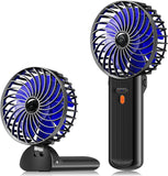 Load image into Gallery viewer, Mini Handheld Fan, Portable Rechargeable Fans, Quiet 4 Speed, 2in1 Battery Operated USB Desk Fan, Small Folding Stand Electric Fan for Travel Outdoor Home Office Makeup, Gift for Women