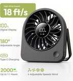 Load image into Gallery viewer, Mini Portable Fan, Small Enough to Hold USB Desk Fan, 4 Speeds Quiet Rechargeable [11H Max Cooling Time], 180° Adjustable Battery Powered Personal for Travel, Office, Gifts for Women